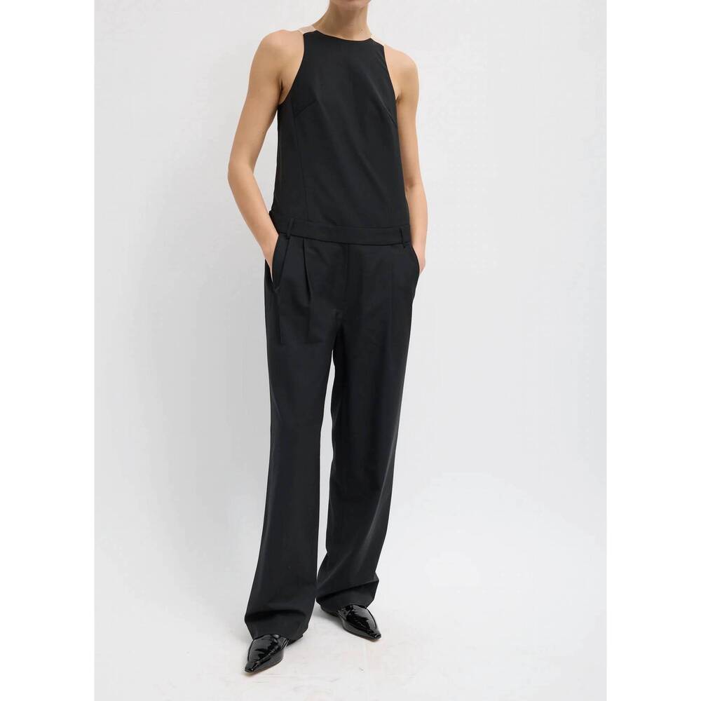 NEW TIBI recycled tropical wool jumpsuit in black
